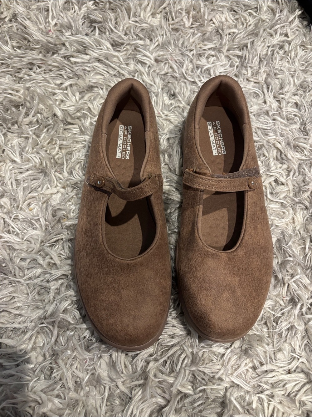 Skechers Brown Mocha Mary Jane On The Go Flex Walking Shoes Size 8.5